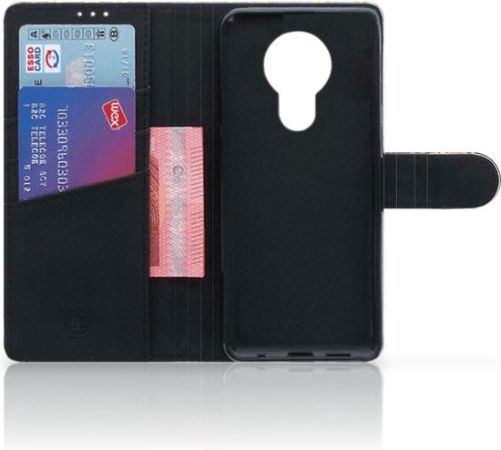 Coque Nokia 5.3 Portefeuille Livre Fleurs D'Or