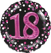 Amscan Folieballon Happy 18 Birthday 91 Cm Helium Zwart/roze