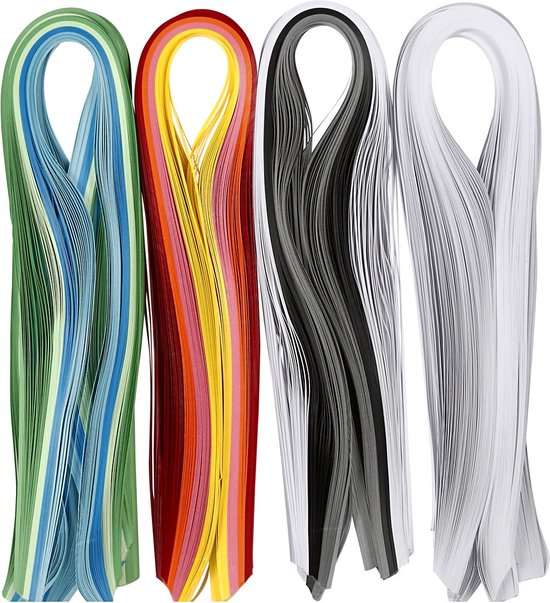JUYA Lot de 1280 bandes de papier pour quilling - 32 couleurs - 39 cm de long - Largeur du papier : 5 mm