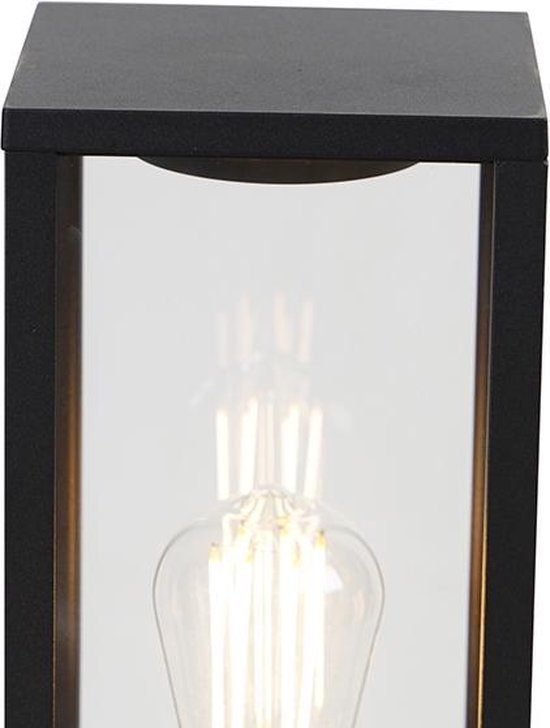 QAZQA charlois - Industriele Staande Buitenlamp | Staande Lamp voor buiten - 1 lichts - H 80 cm - Zwart - Industrieel - Buitenverlichting - QAZQA