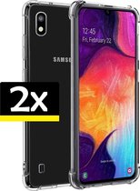 Hoesje Geschikt voor Samsung A10 Hoesje Shockproof Case Siliconen - Hoes Geschikt voor Samsung Galaxy A10 Hoes Cover Siliconen - Transparant - 2 Stuks
