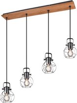 LED Hanglamp - Hangverlichting - Trion Madrid - E27 Fitting - Rechthoek - Mat Zilver - Aluminium - BES LED