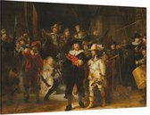 De Nachtwacht, Rembrandt van Rijn - Foto op Canvas - 90 x 60 cm