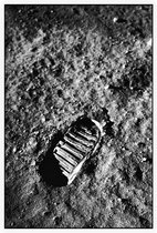 Apollo 11 lunar footprint (maanlanding) - Foto op Akoestisch paneel - 80 x 120 cm