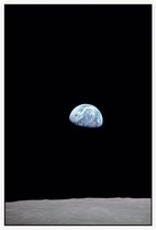 Earthrise viewing Earth from space (ruimtevaart) - Foto op Akoestisch paneel - 150 x 225 cm