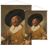 De vrolijke drinker, Frans Hals - Foto op Textielposter - 90 x 120 cm