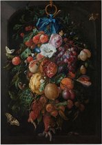 Festoen van vruchten en bloemen, Jan Davidsz. de Heem - Foto op Posterpapier - 29.7 x 42 cm (A3)