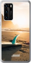 Huawei P40 Hoesje Transparant TPU Case - Sunset Surf #ffffff