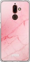 Nokia 7 Plus Hoesje Transparant TPU Case - Coral Marble #ffffff