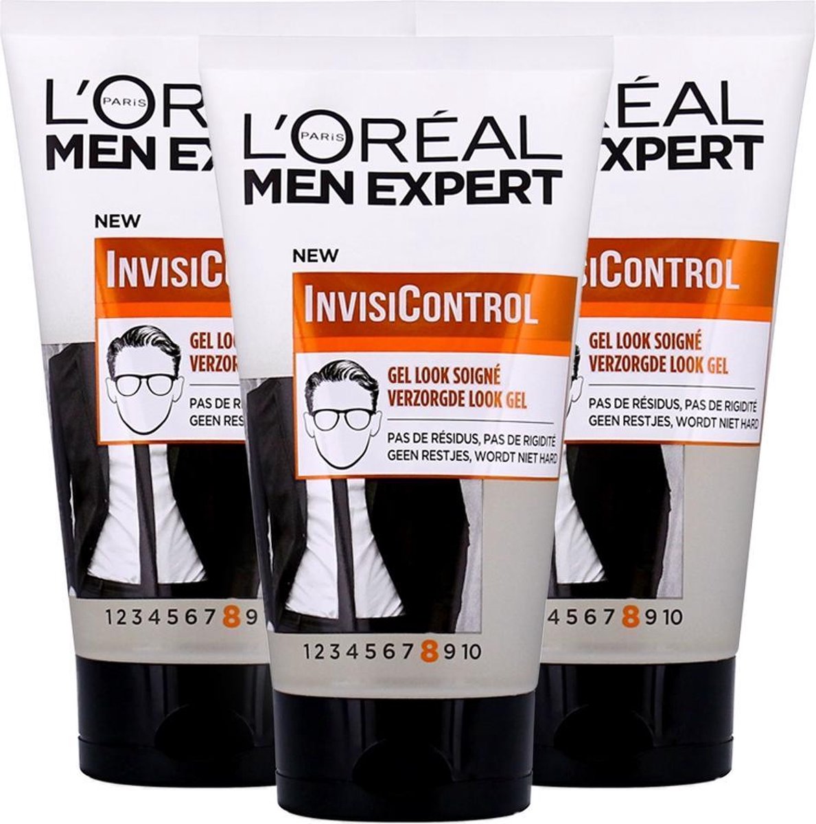 L'Oréal Paris Men Expert Barber Club Invisi Control - Verzorgde Look Styling Gel - 3 x 150ml
