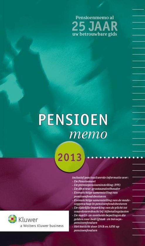 Cover van het boek 'Pensioenmemo  / 2013'