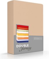 Hoogwaardige Dubbel Jersey Hoeslaken Lits-Jumeaux Zand | 180x200/210/220 + 200x200 | Zacht En Dik | Rondom Elastiek