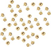 40x Metalen belletjes goud met oog 20 mm hobby/knutsel benodigdheden - Kerst kersmuts belletjes - Kattenbellen - Hobby- en Knutselmateriaal