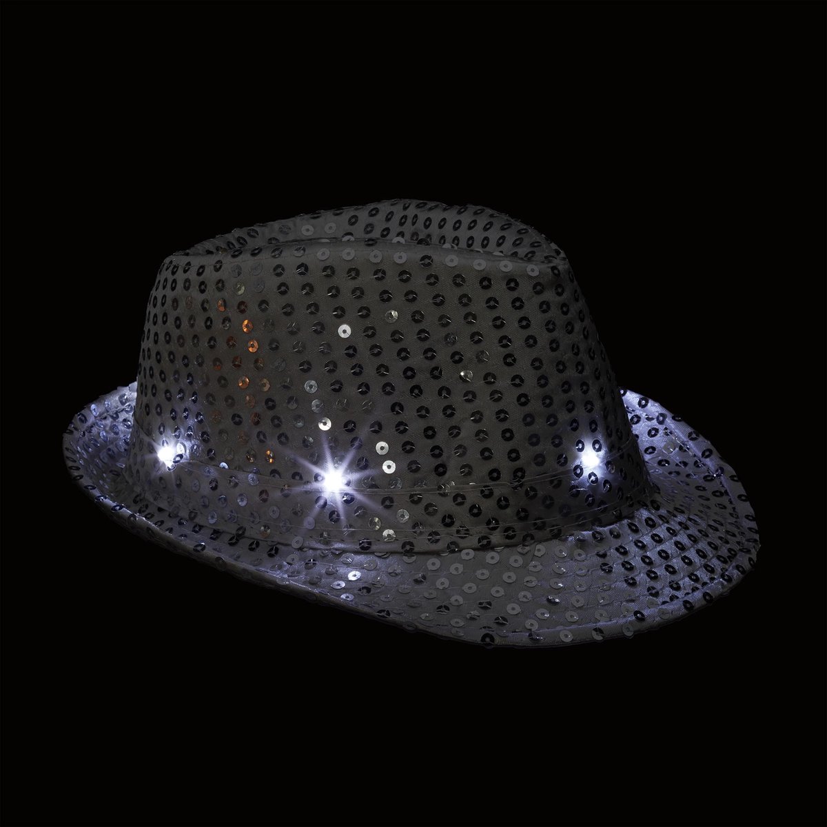 chapeau à paillettes relaxdays - chapeau de fête pailleté - chapeau de fête  LED 