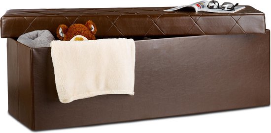 Relaxdays zitkist met opbergruimte - kruk