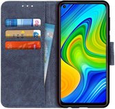 Xiaomi Redmi Note 9 Lychee Portemonnee Hoesje Blauw