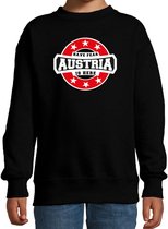 Have fear Austria is here sweater met sterren embleem in de kleuren van de Oostenrijkse vlag - zwart - kids - Oostenrijk supporter / Oostenrijks elftal fan trui / EK / WK / kleding 122/128