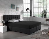 Zachte Dubbel Jersey Tweepersoons Hoeslaken Zwart | 140x200/210/220 | 220 gr/m2 Dichtgebreid | Comfortabel