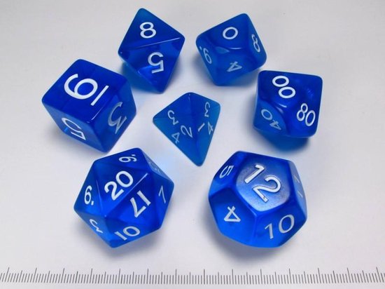 Afbeelding van het spel Jumbo polydice set, transparant blauw