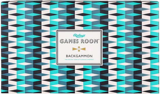 Afbeelding van het spel Ridley's Games Bordspel Backgammon Zwart/wit/blauw 36-delig