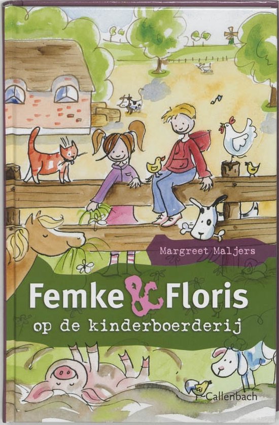 Cover van het boek 'Femke en Floris op de kinderboerderij' van Margreet Maljers