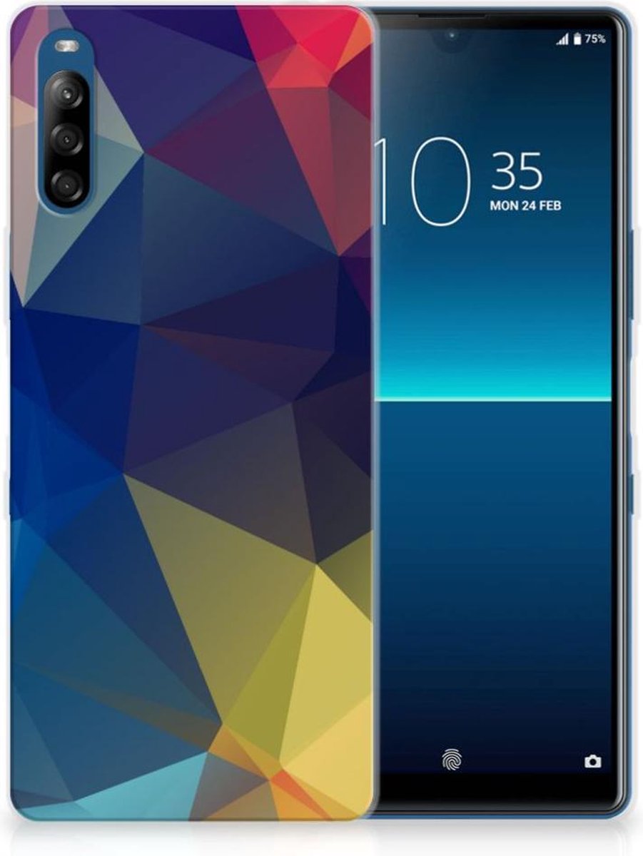Sony Xperia L4 TPU Hoesje Polygon Dark