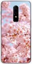 OnePlus 6 Hoesje Transparant TPU Case - Cherry Blossom #ffffff