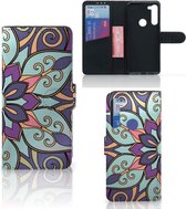 Mobiel Bookcase Motorola G8 Power Smartphone Hoesje Purple Flower