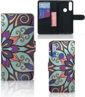 Mobiel Bookcase Alcatel 1S 2020 Smartphone Hoesje Purple Flower