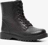Blue Box meisjes croco veterboots - Zwart - Maat 36