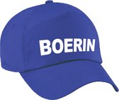 Boerin verkleed pet blauw voor dames - boerin baseball cap - carnaval verkleedaccessoire voor kostuum