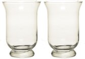 Set van 2x stuks kelk vaas/vazen van glas 19,5 cm - Bloemen of boeketten vazen