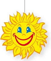 Zomer/lente feest thema zon versiering 28 cm van karton - Feestartikelen
