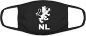 Nederlandse leeuw mondkapje | gezichtsmasker | bescherming | bedrukt | logo | Zwart mondmasker van katoen, uitwasbaar & herbruikbaar. Geschikt voor OV