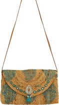 Jute tas - rechthoekige tas - clutch - 33 x 21 cm - handgemaakte tas - Cala Cavallet 4