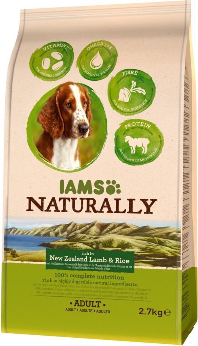 Iams Naturally Dog Adult Lam&Rijst 2.7 kg | bol.com