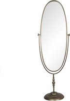 Clayre & Eef Spiegel 48x150 cm Goudkleurig Ijzer Glas Ovaal Staande spiegel