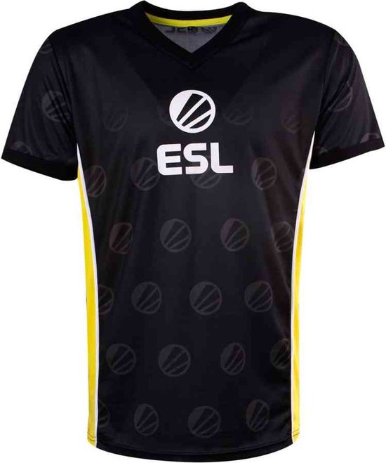 Difuzed ESL E-Sports Victory Jersey T-Shirt Zwart / Wit / Geel Heren T-shirt
