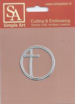 Simple Art snij en embossinmal met als thema geloof cirkel met kruis