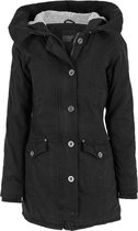 Urban Classics winterparka ladies garment washed long Zwart-m