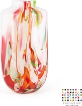 Design vaas nova - Fidrio MIXED COLOURS - glas, mondgeblazen bloemenvaas - hoogte 32 cm