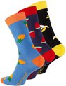 Vincent Creation® Katoenen Sokken Set van 3 paar "fruit" - Unisex sokken maat 41-45