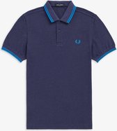 Fred Perry - Heren Polo SS Twin Tipped Dahlia/Blk/King - Blauw - Maat M