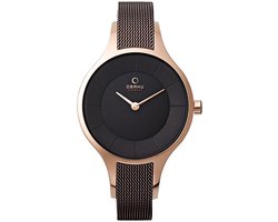 Obaku V165LX VNMN horloge dames - bruin - edelstaal PVD ros�