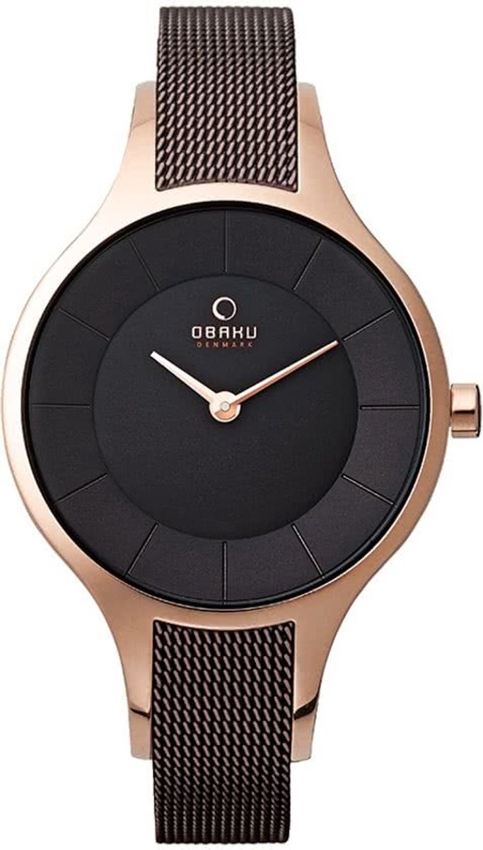 Obaku V165LX VNMN horloge dames - bruin - edelstaal PVD ros�