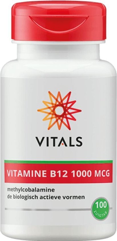 Vitals Vitamine B12 Methylcobalamine 1000 mcg - 100 zuigTabletten - Vitaminen