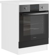 ULTRA Ovenkast met werkblad L 60 cm - mat zwart en wit laminaat