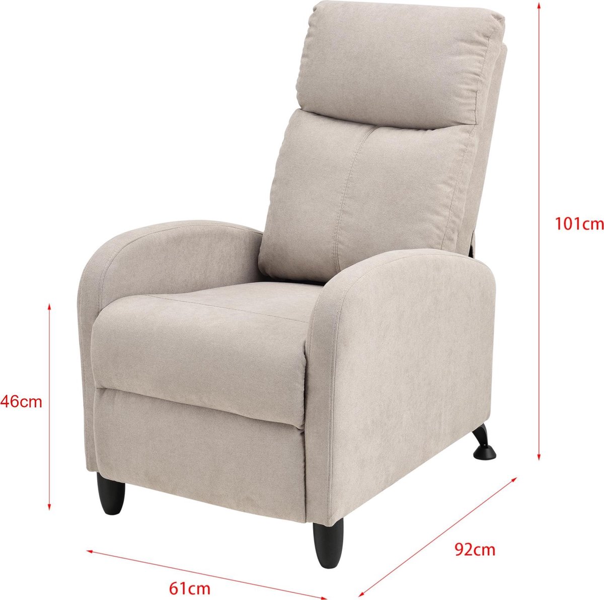 Verstelbare Verstelbare 102x60x92 Relaxfauteuil - afbeelding 4
