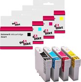 4st. Go4inkt compatible met Epson T0611, T0612, T0613 en T0614 bk/c/m/y inkt cartridges zwart/3-Kleur