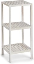 Bijzet kastje wit met 3 open planken 36 x 79 cm - Zeller - Woondecoratie - Keuken/badkamer accessoires/benodigdheden - Bijzetkastjes - Open kastjes met planken
